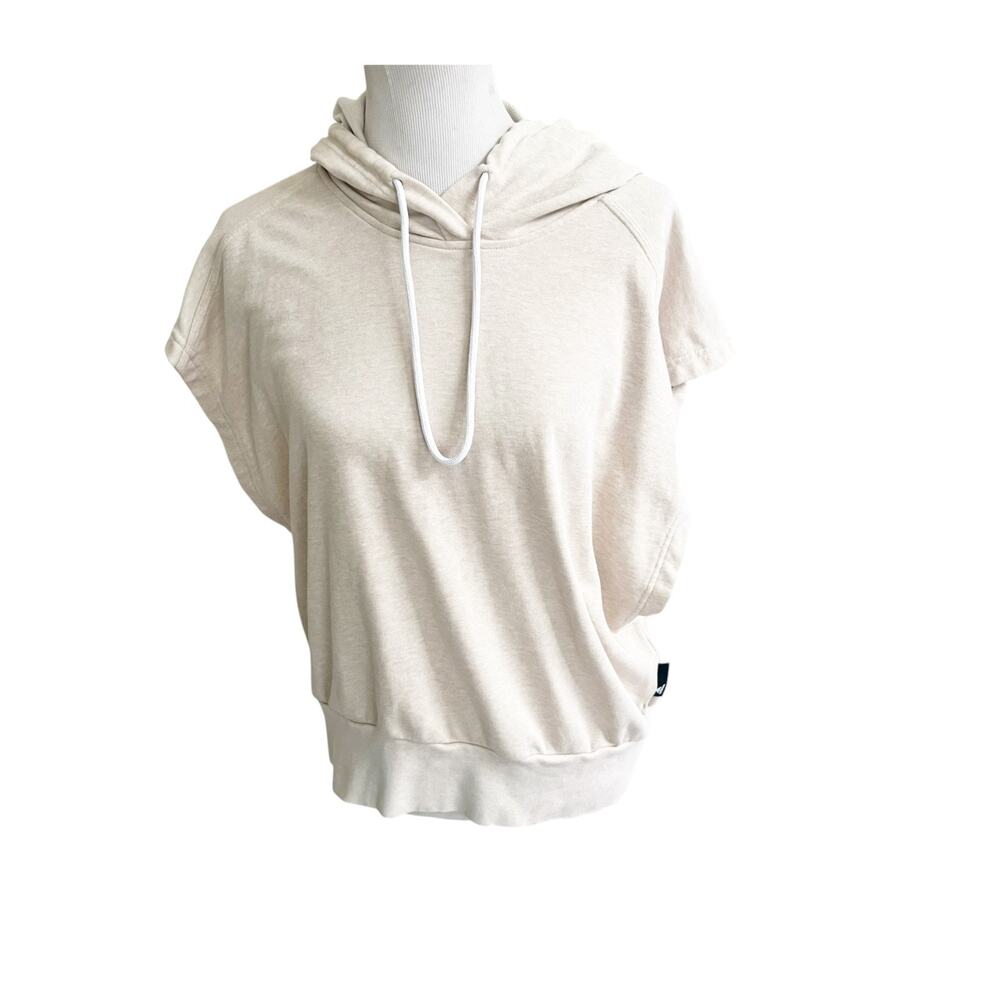 Adidas Studio Lounge Summer Sleeveless Hoodie Women's US Cream Pullover Outdoor